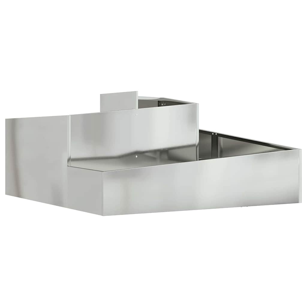 Vidaxl macetero de jardín plateado 100 x 100 x 50 cm acero galvanizado