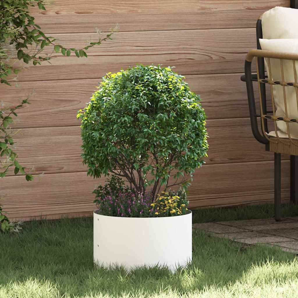 VidaXL anillo para plantas 5 piezas blanco 30 x 30 x 20 cm acero laminado en frío