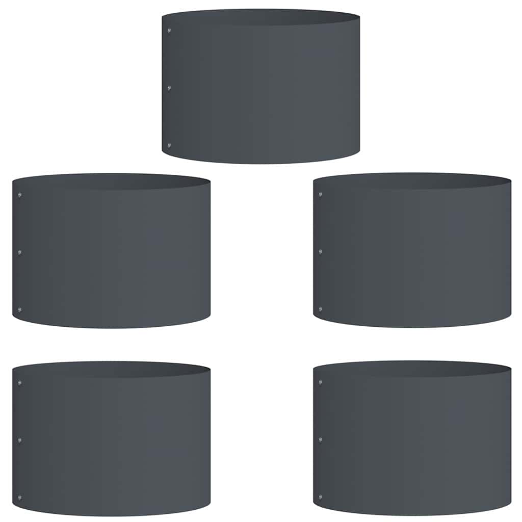 Vidaxl anillo para plantas 5 piezas antracita 30 x 30 x 20 cm acero laminado en frío