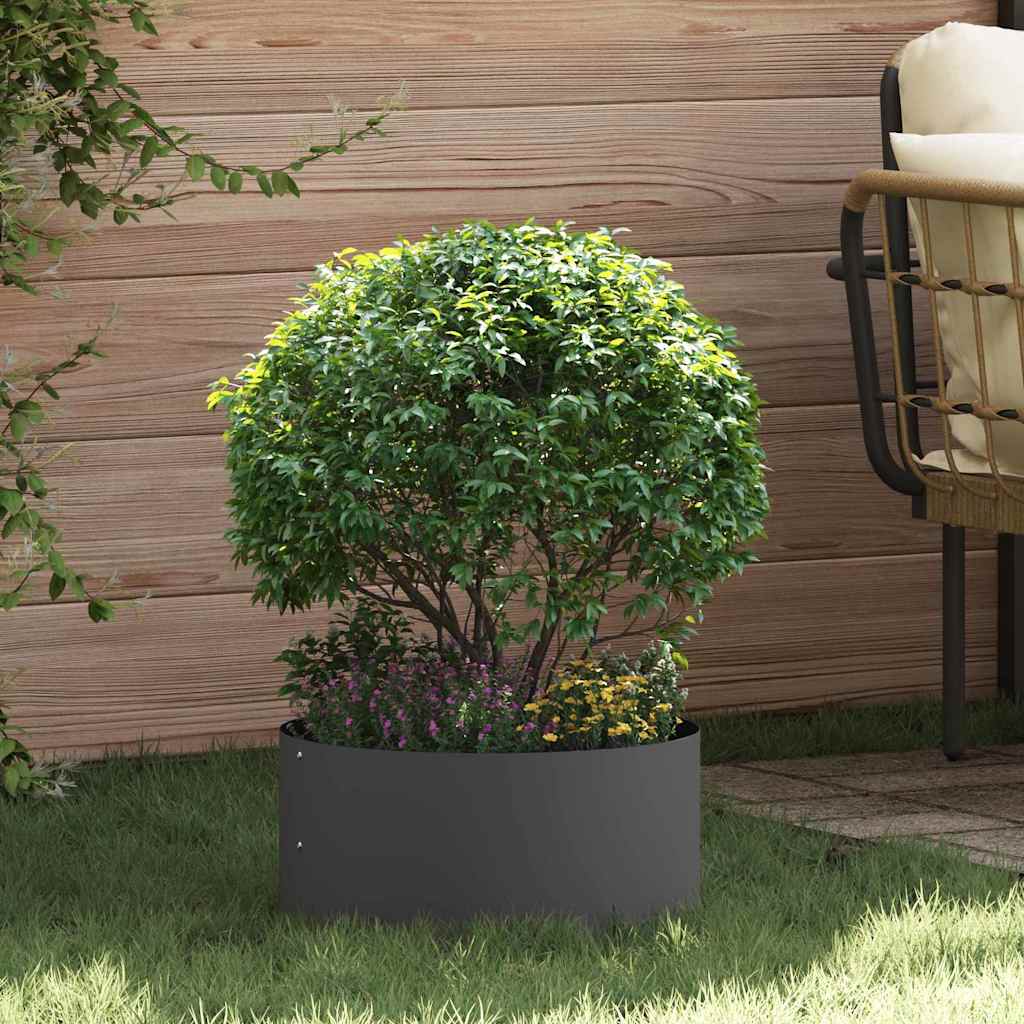 Vidaxxl anillo para plantas 5 piezas negro 40 x 40 x 20 cm acero laminado en frío