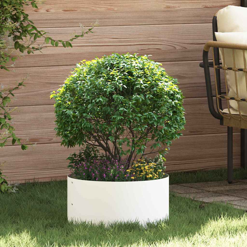 Vidaxx anillo para plantas blanco 40 x 40 x 20 cm acero laminado en frío