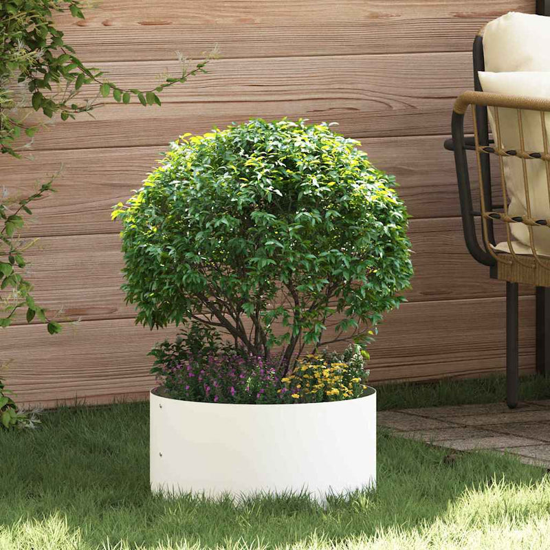 Vidaxl plantenring wit 40 x 40 x 20 cm koudgewalst staal