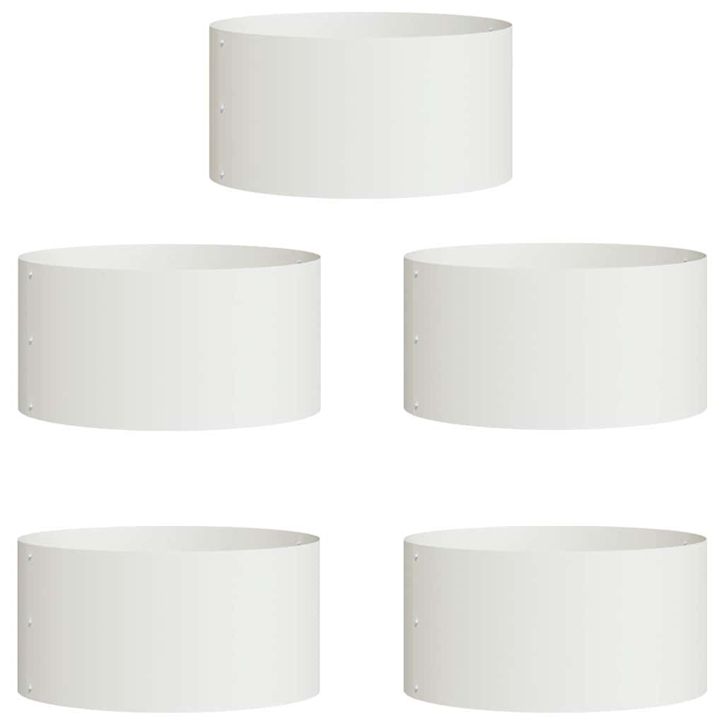 Anello per piante VidaXL 5 pezzi bianco 40 x 40 x 20 cm in acciaio laminato a freddo