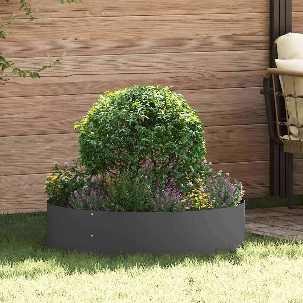 VidaXL anillo para plantas 5 piezas negro 80 x 80 x 20 cm acero laminado en frío