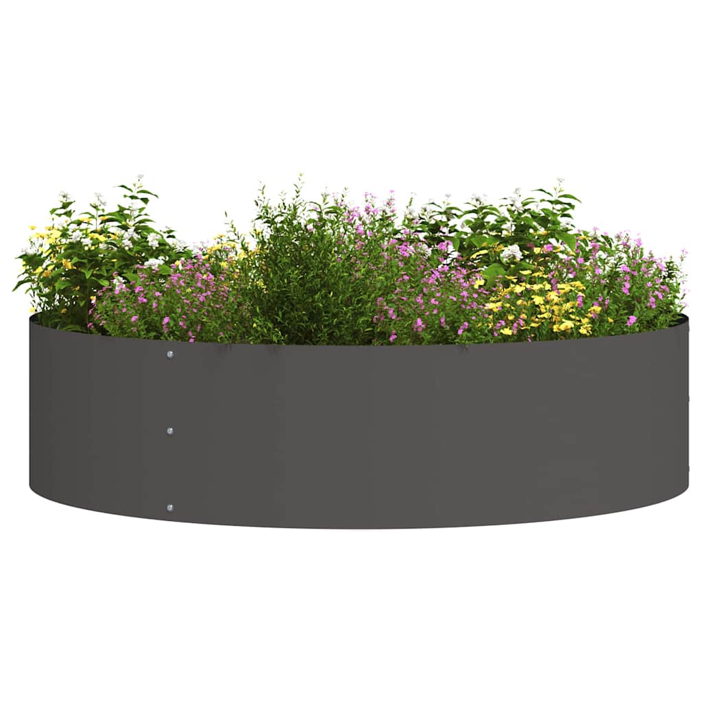 VidaXL anillo para plantas 5 piezas negro 80 x 80 x 20 cm acero laminado en frío