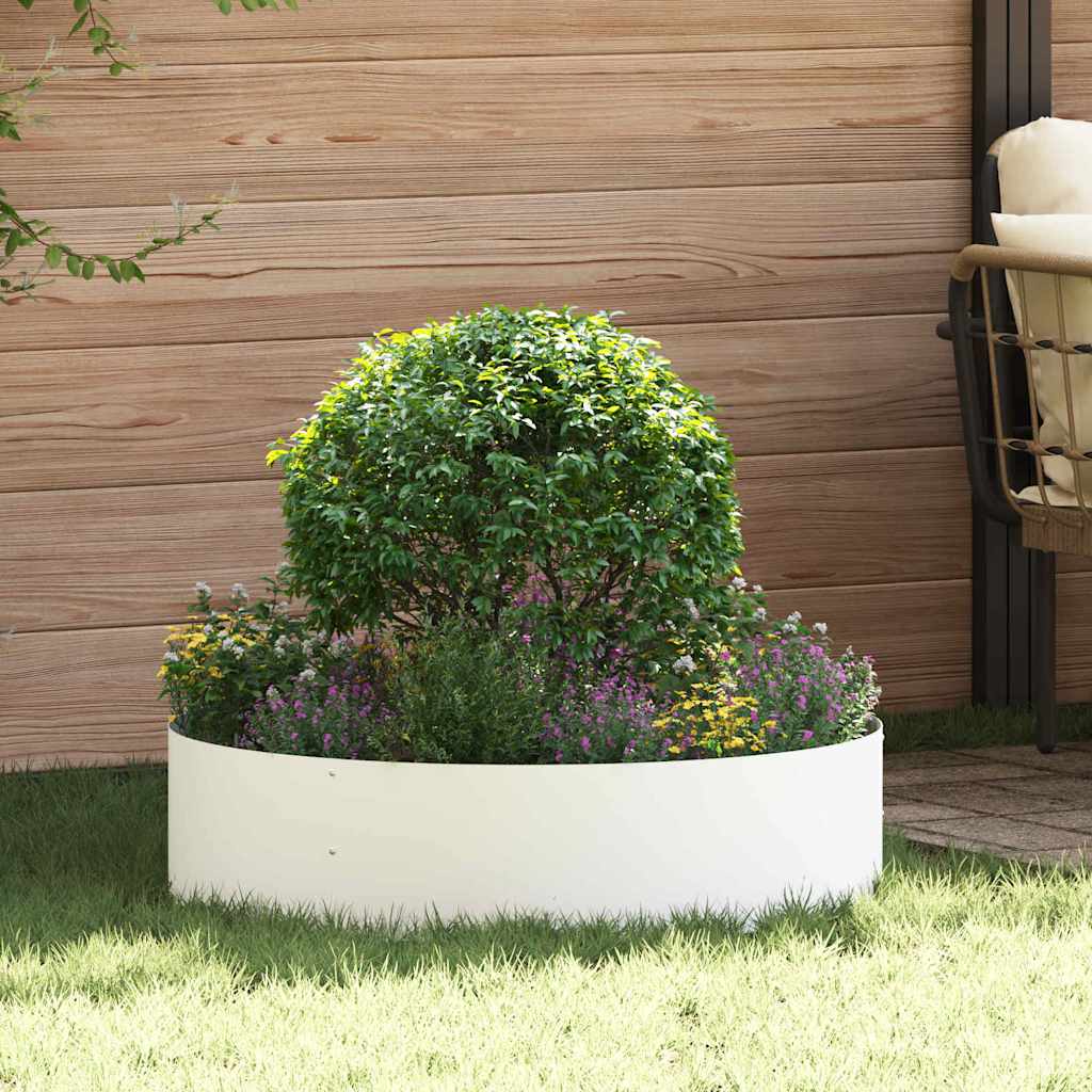 Vidaxx anillo para plantas blanco 80 x 80 x 20 cm acero laminado en frío