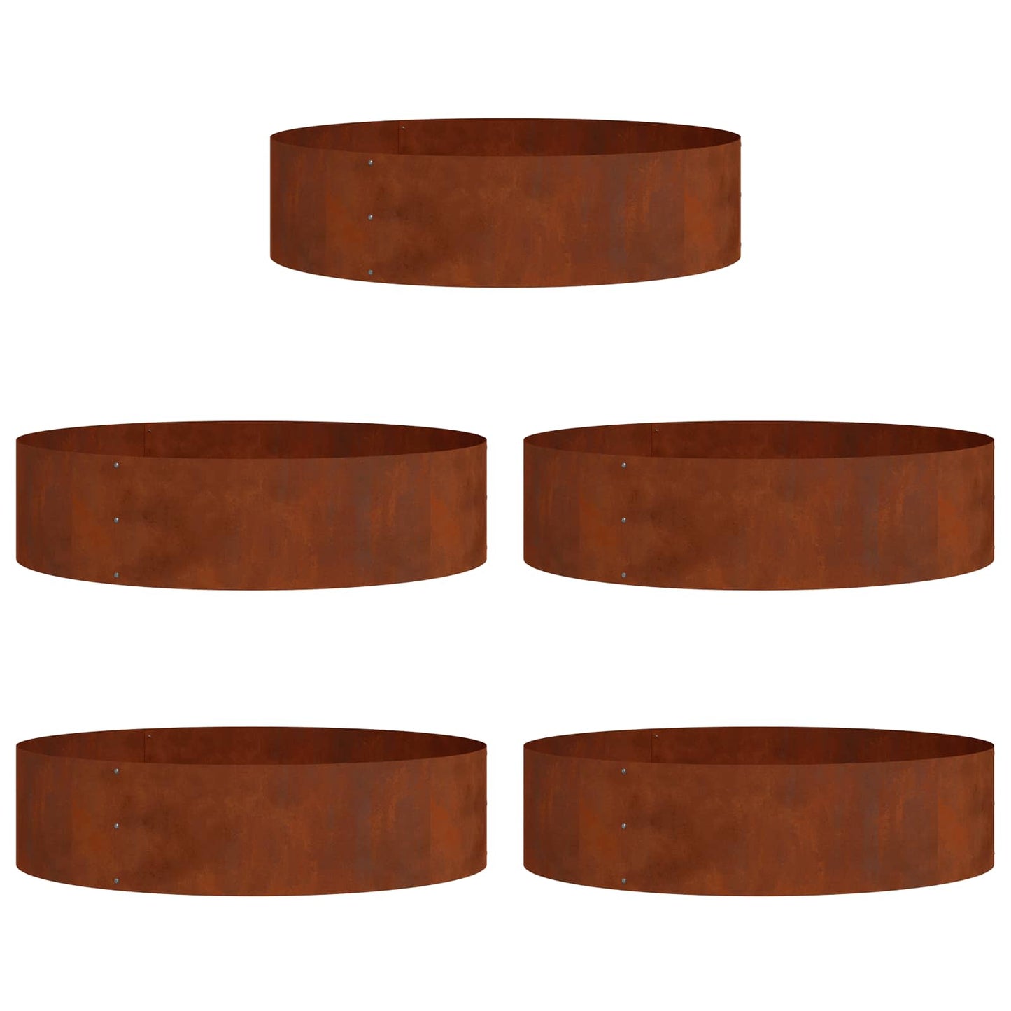 Vidaxl plantenring 5 pcs bruin 80 x 80 x 20 cm cortenstaal