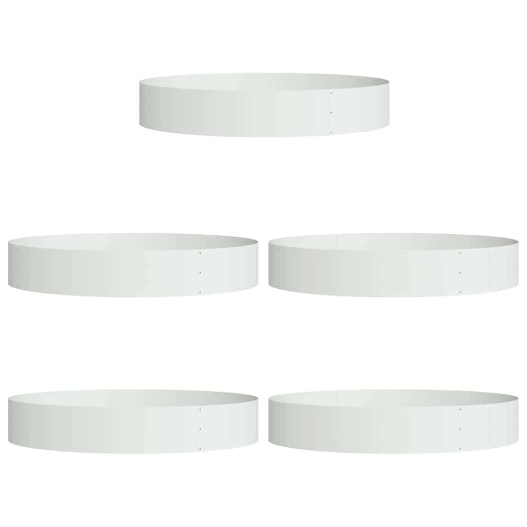 Anello per piante Vidaxxl 5 pezzi bianco 120 x 120 x 20 cm in acciaio laminato a freddo