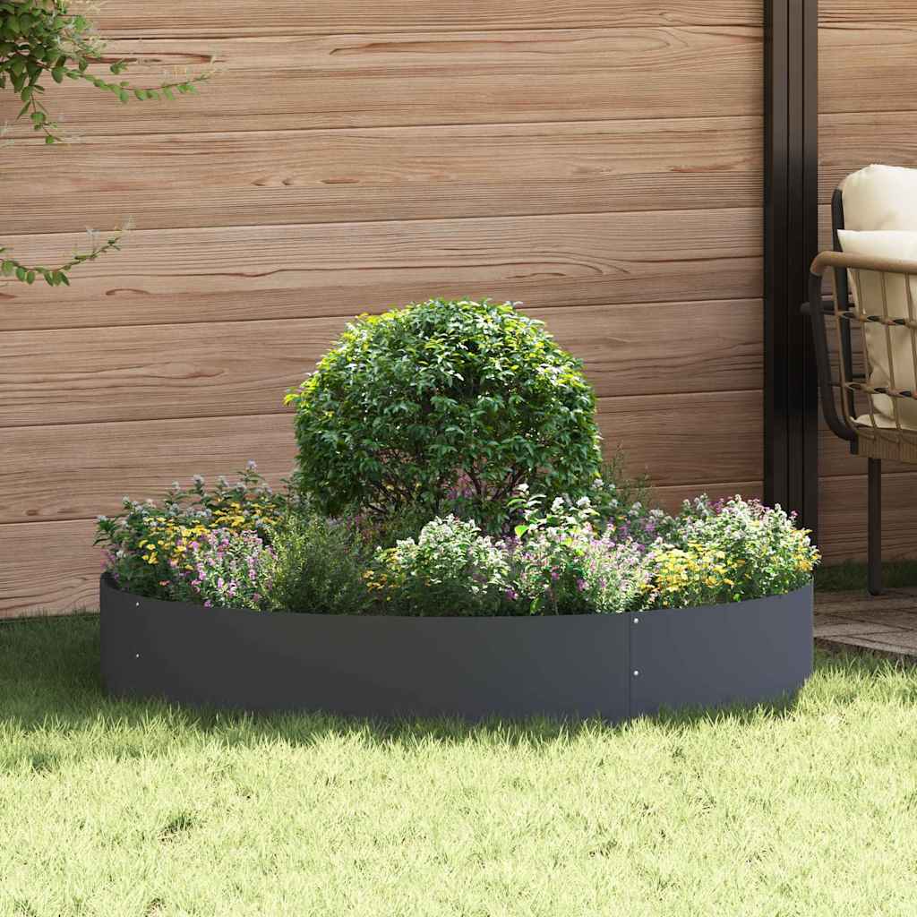 Vidaxxl anillo para plantas 5 piezas antracita 120 x 120 x 20 cm acero laminado en frío
