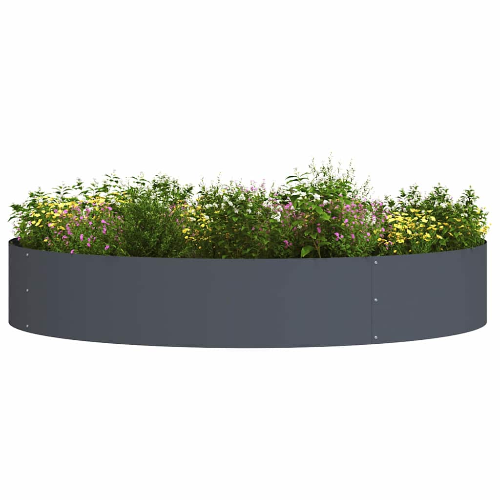 Vidaxxl anillo para plantas 5 piezas antracita 120 x 120 x 20 cm acero laminado en frío