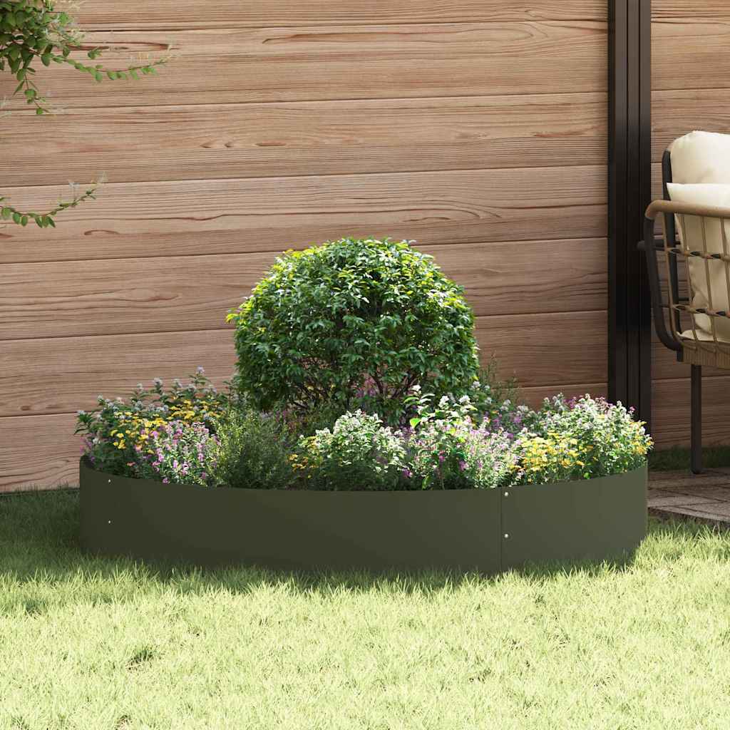 VidaXL anillo para plantas 5 piezas verde oliva 120 x 120 x 20 cm