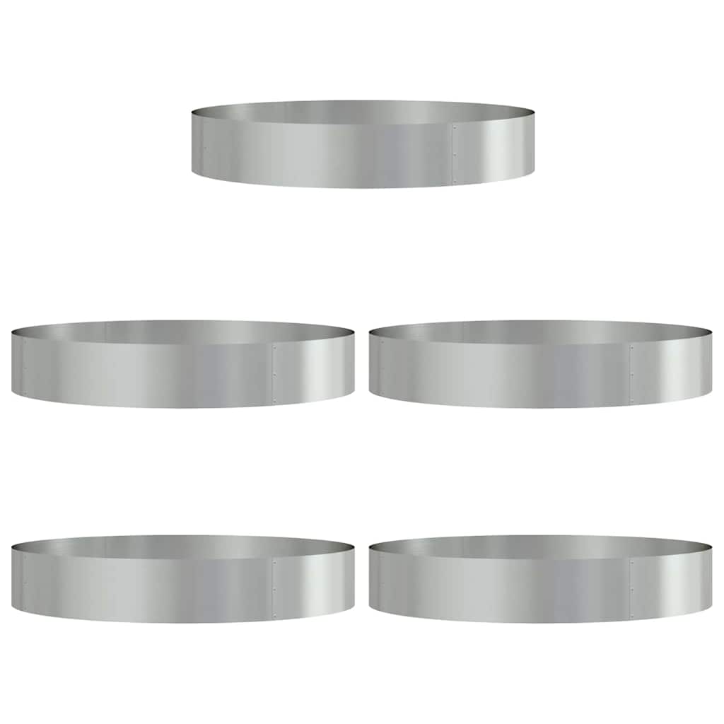 vidaxxl aro para plantas 5 piezas plata 120 x 120 x 20 cm acero galvanizado