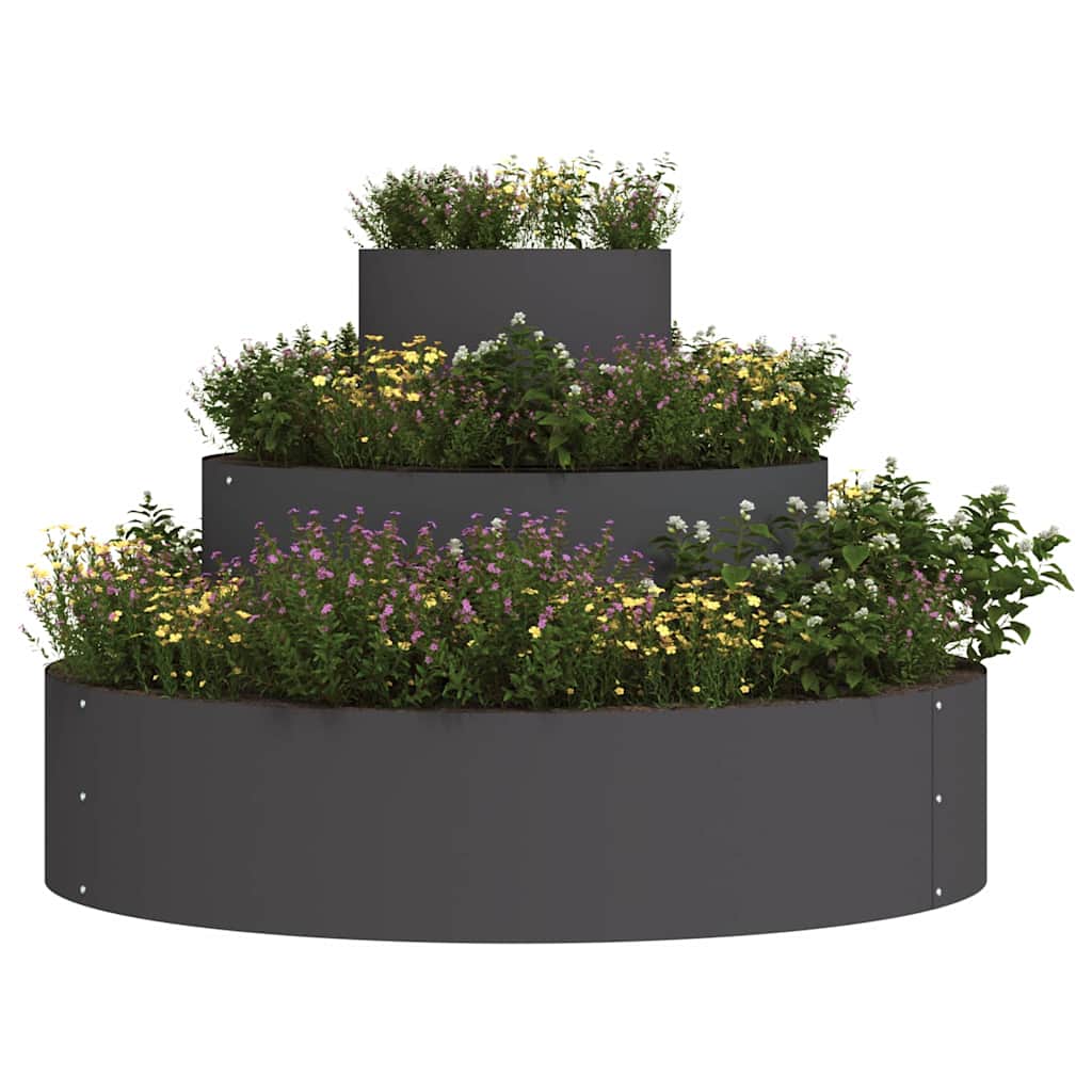 Vidaxl macetero de jardín negro 90 x 90 x 20 cm acero laminado en frío
