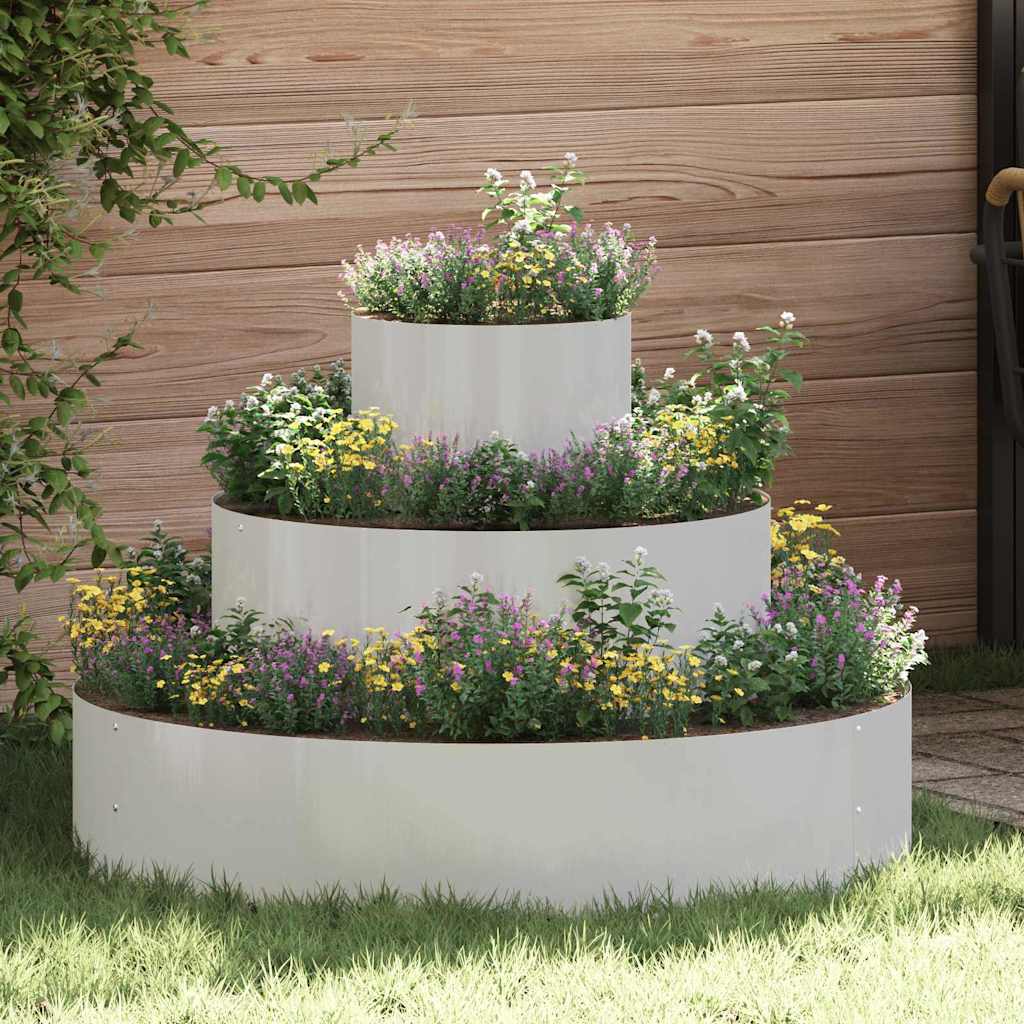 VidaXL macetero de jardín plateado 90 x 90 x 20 cm acero inoxidable