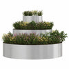 Vidaxl tuin bloempot zilver 90 x 90 x 20 cm roestvrij staal