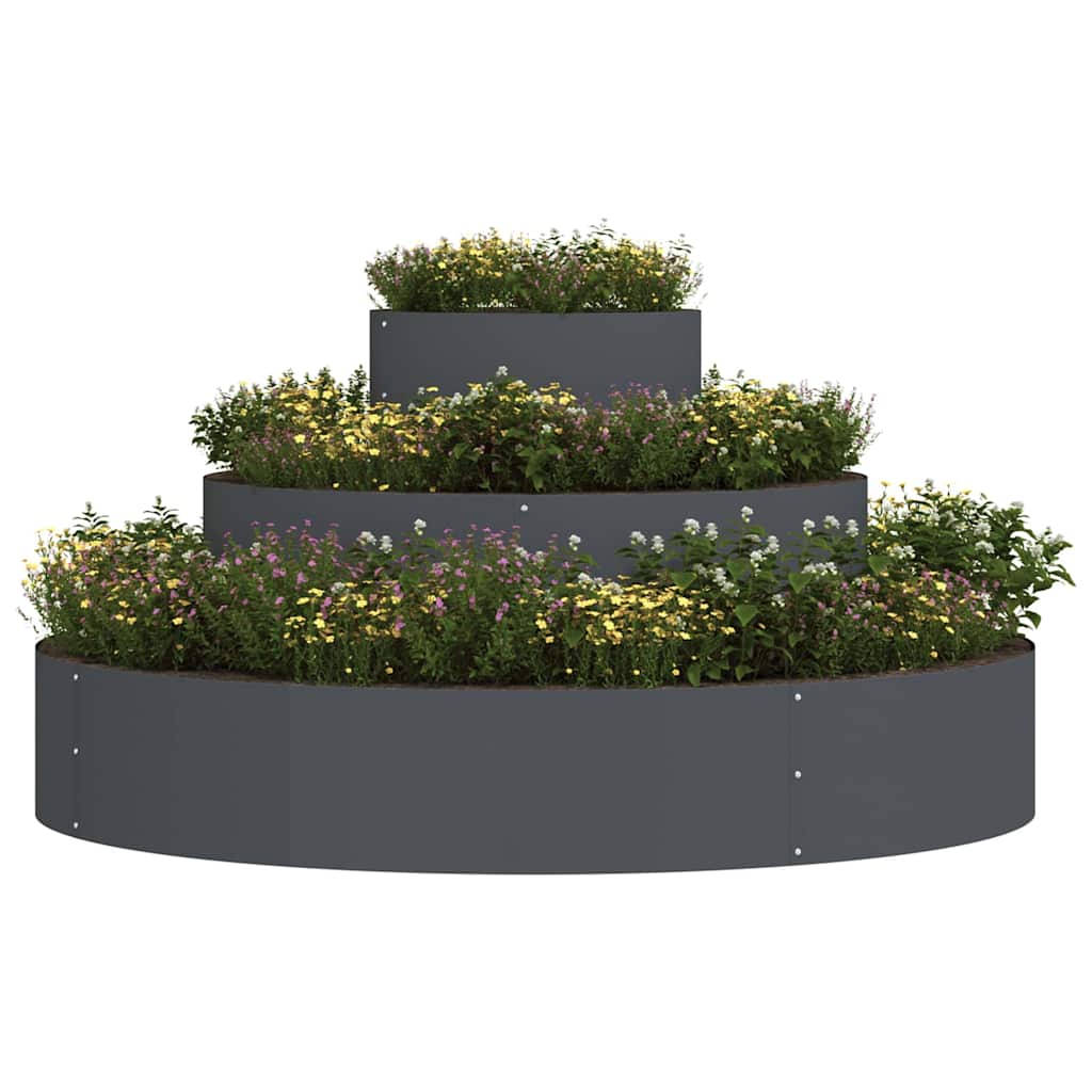 Vidaxl tuin bloempot antraciet 120 x 120 x 20 cm koudgewalst staal