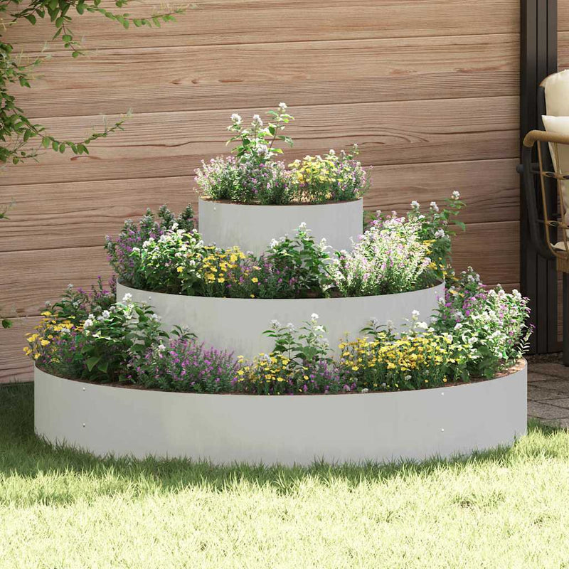 Vidaxl tuin bloempot zilver 120 x 120 x 20 cm roestvrij staal