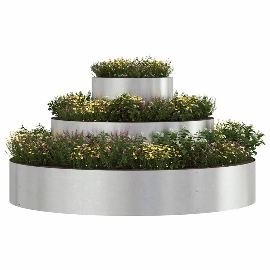 Vaso da fiori da giardino Vidaxx argento 120 x 120 x 20 cm in acciaio inossidabile