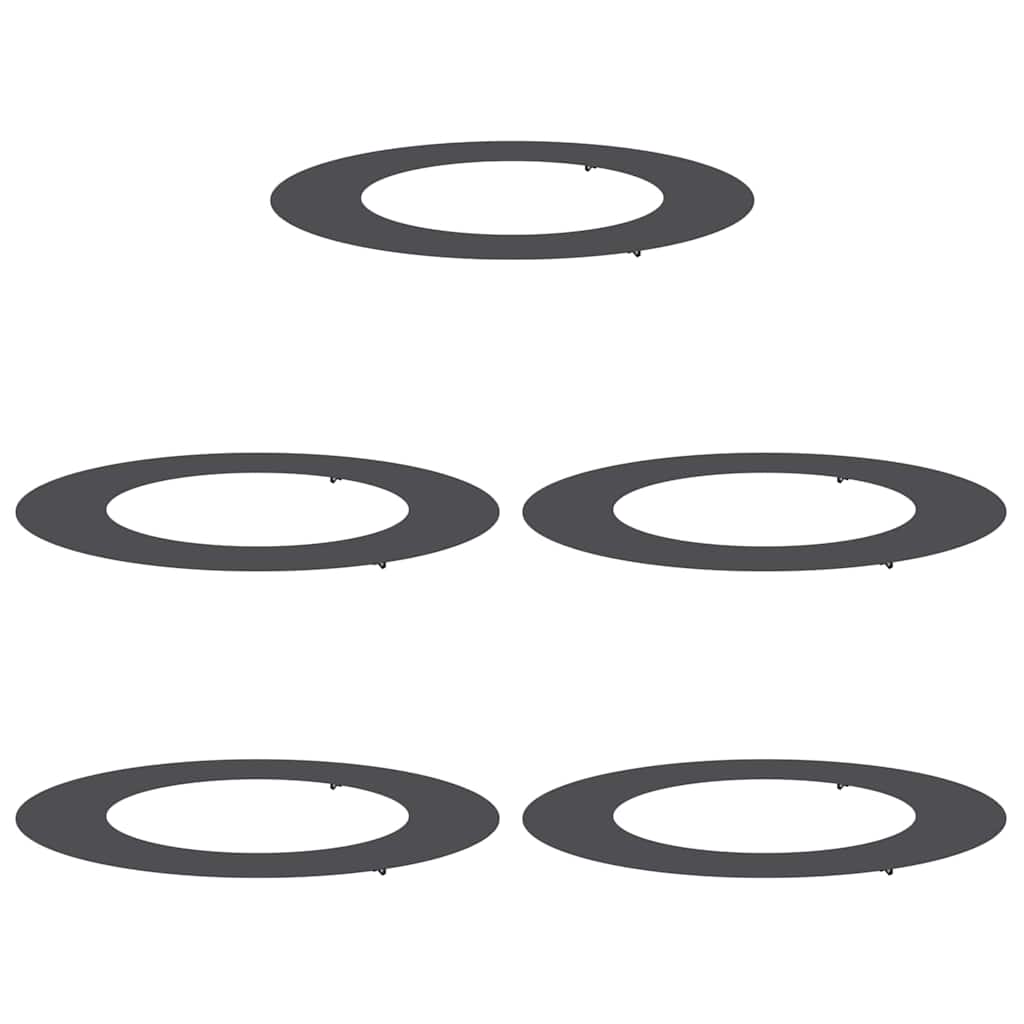VidaXL adatto per anelli per alberi piatti 5 pz nero ø50 80 cm acciaio
