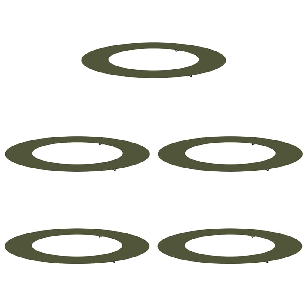 VidaXL adatto per anelli piatti per alberi 5 pz verde oliva ø50 80 cm