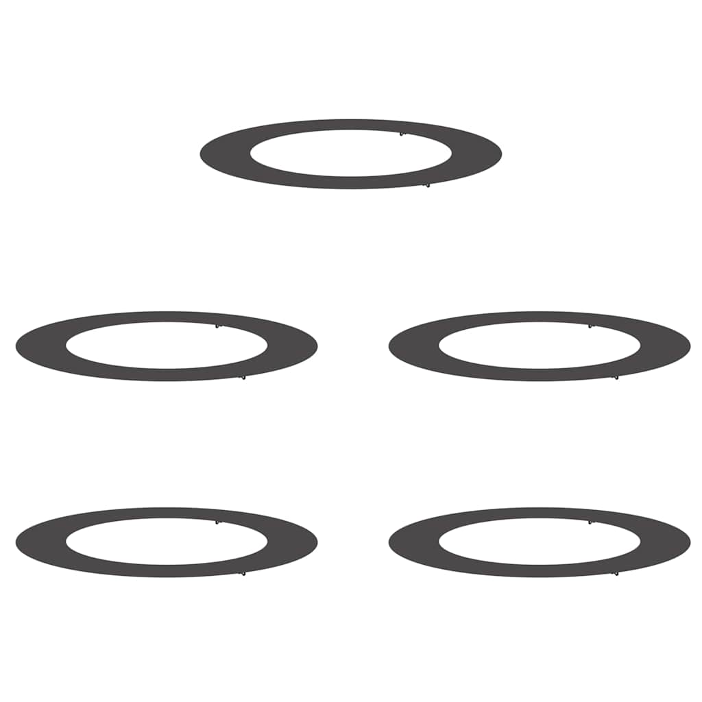 VidaXL adecuado para anillos planos para árboles 5 piezas negro ø60 90 cm acero