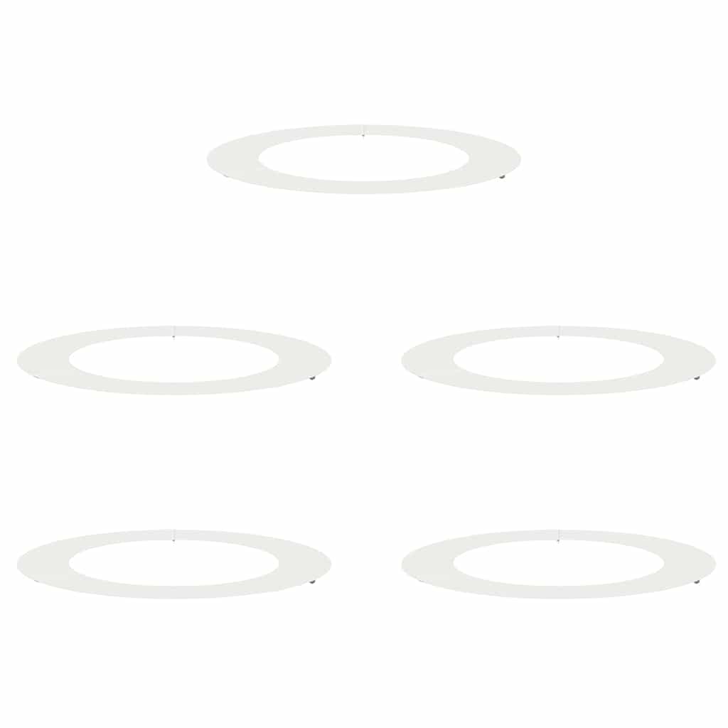 Vidaxl geschikt voor platte boomringen 5 pcs wit ø60 90 cm staal