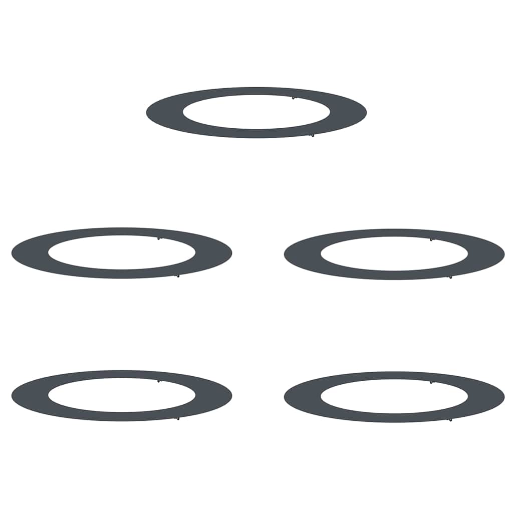 Vidaxxl adecuado para anillos planos para árboles 5 piezas antracita ø60 90 cm acero