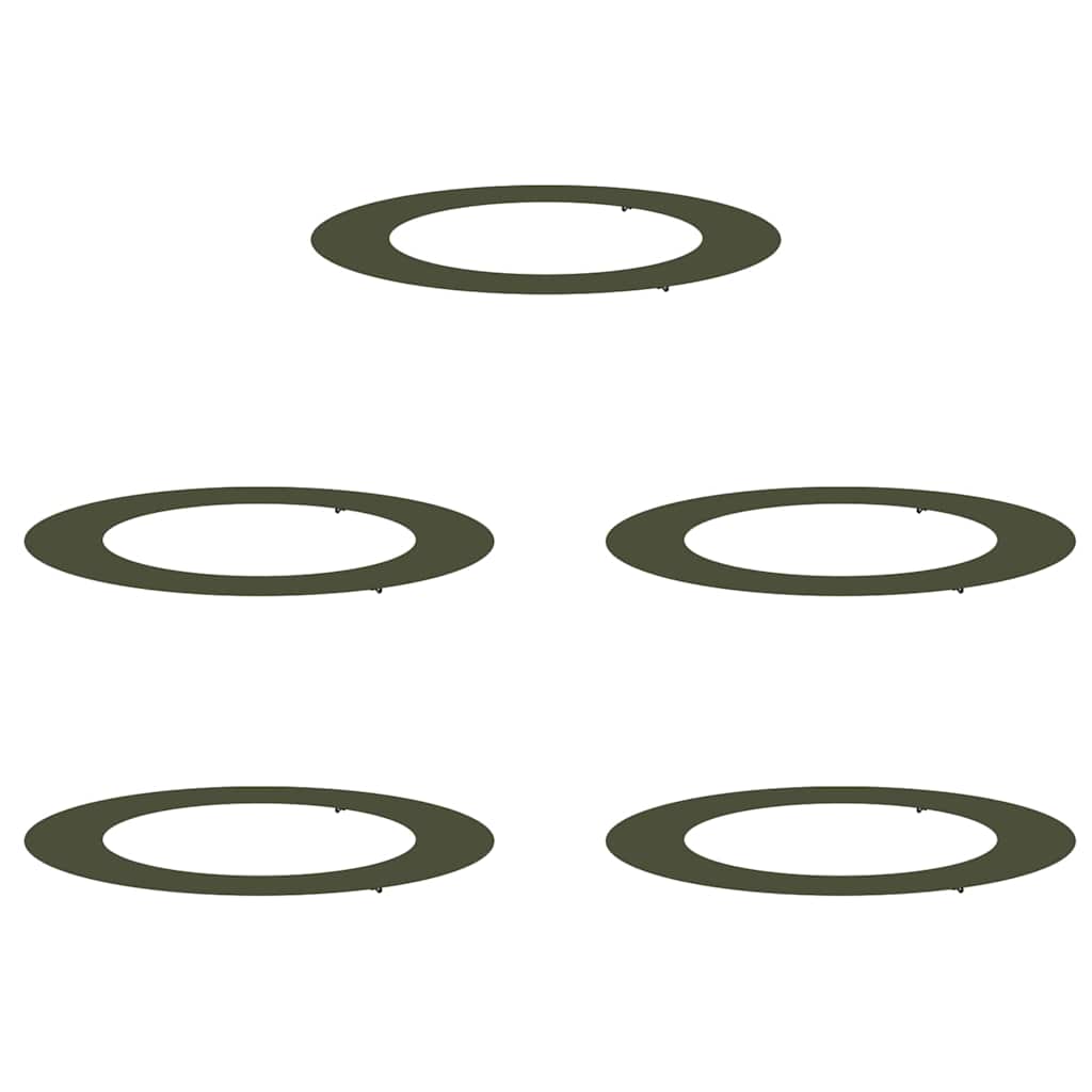 VidaXL adatto per anelli per alberi piatti 5 pz verde oliva ø60 90 cm