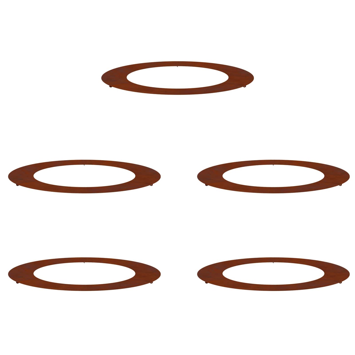 VidaXL adecuado para anillos de árbol planos 5 piezas marrón ø60 90 cm