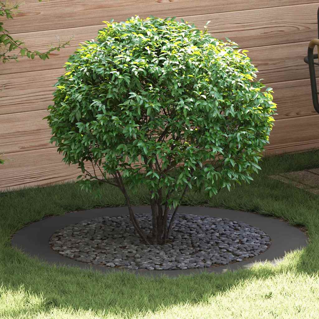 VidaXL adecuado para anillos planos para árboles 5 piezas negro ø90 120 cm acero