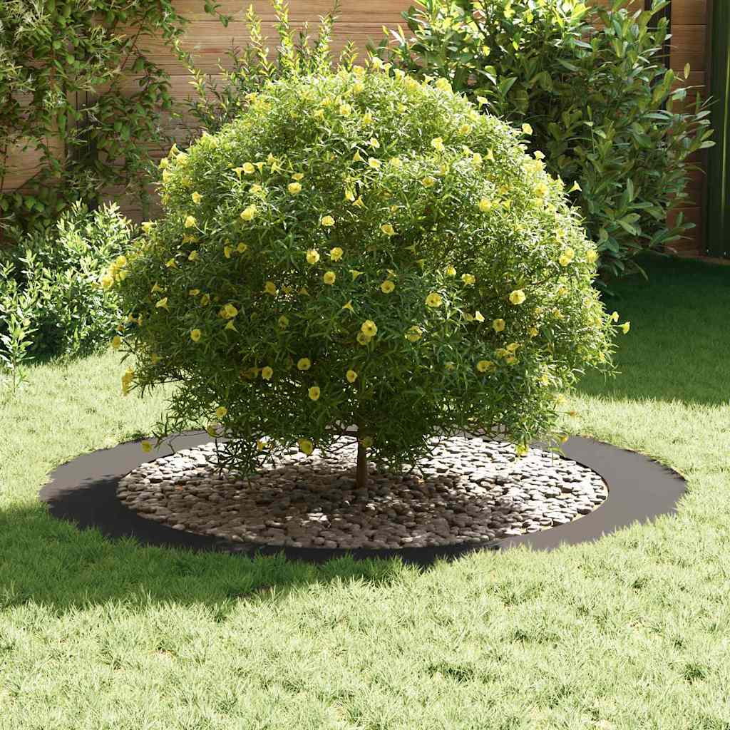 VidaXL adecuado para anillos planos para árboles 5 piezas negro ø90 120 cm acero