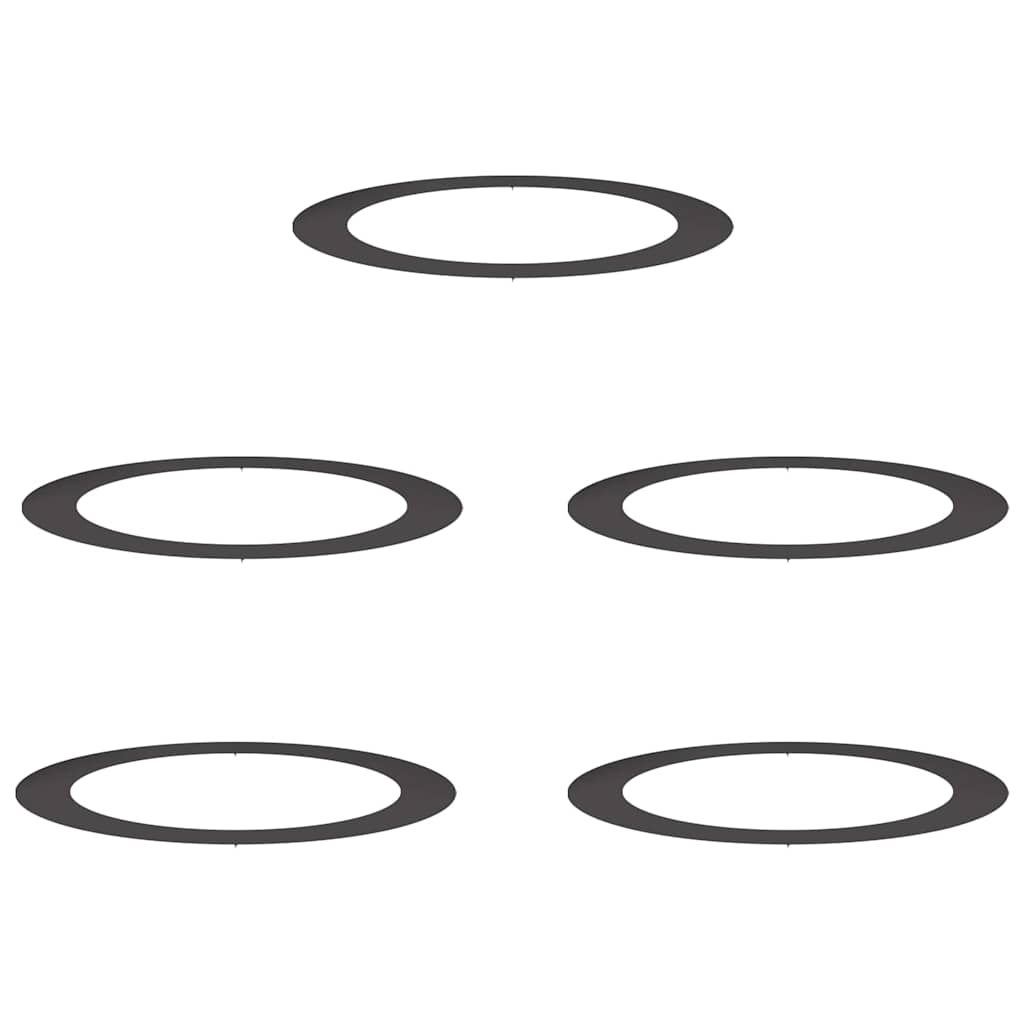 VidaXL adecuado para anillos planos para árboles 5 piezas negro ø90 120 cm acero