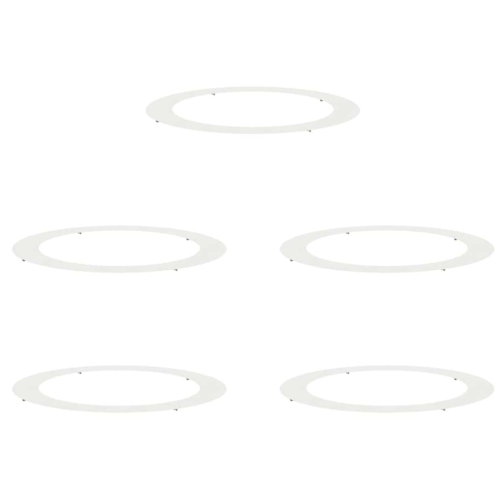 VidaXL adecuado para anillos planos para árboles 5 piezas blanco ø90 120 cm acero