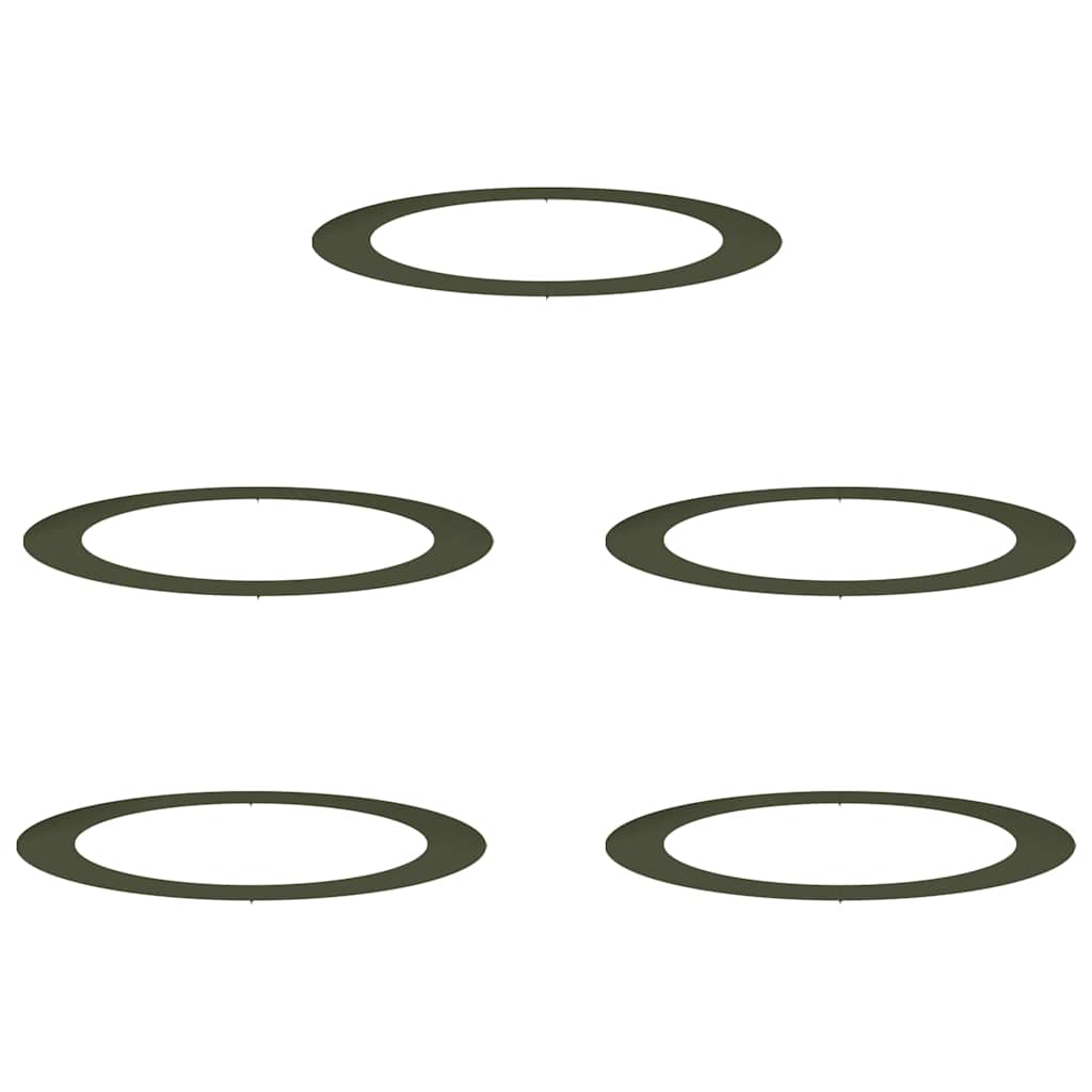 VidaXL adecuado para anillos de árbol planos 5 piezas verde oliva ø90 120 cm