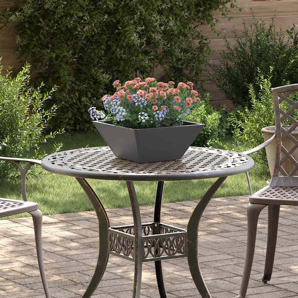 vidaxxl macetero de jardín 5 piezas negro 35 x 35 x 15 cm acero laminado en frío