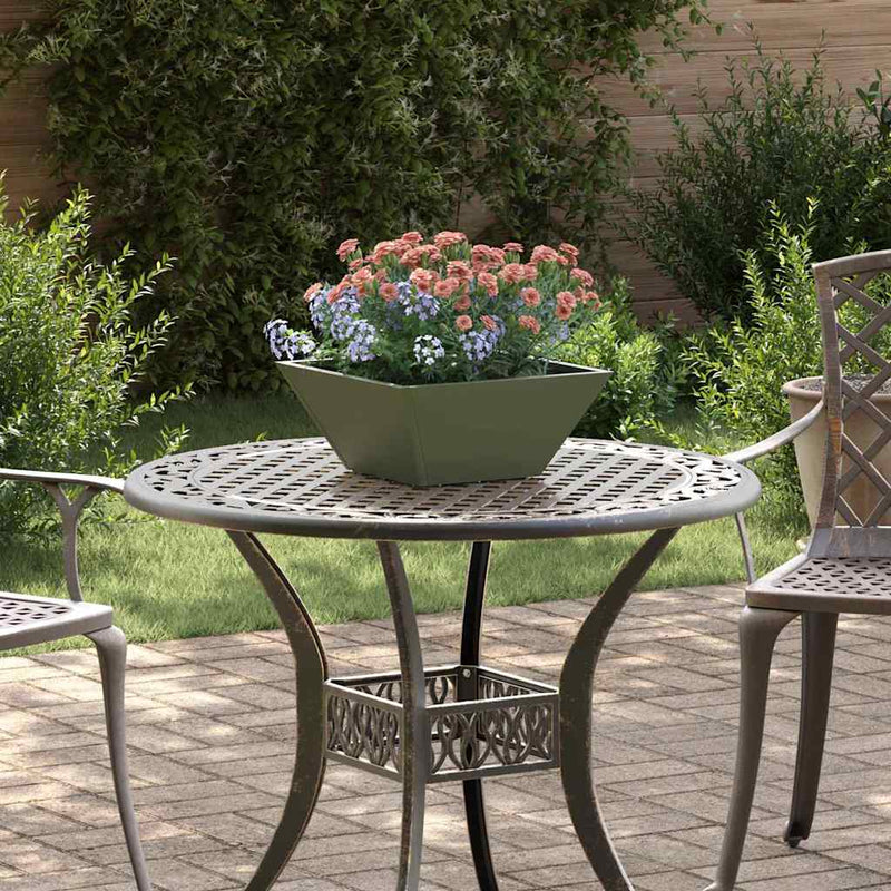 Vidaxl vaso da fiori da giardino 5 pezzi verde oliva 35 x 35 x 15 cm