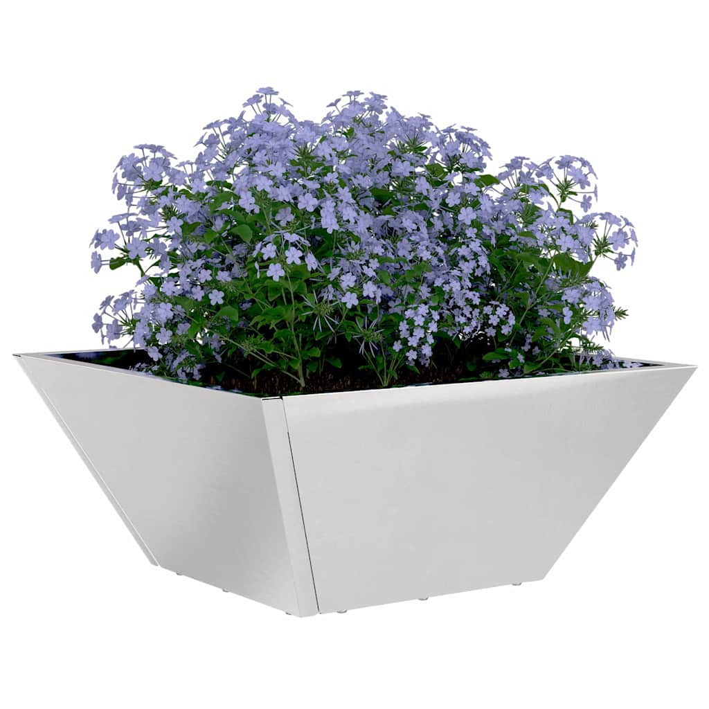 VidaXL macetero de jardín 5 piezas plateado 35 x 35 x 15 cm acero inoxidable