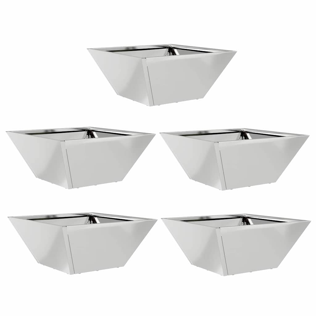 Vidaxl tuin bloempot 5 pcs zilver 35 x 35 x 15 cm gegalvaniseerd staal
