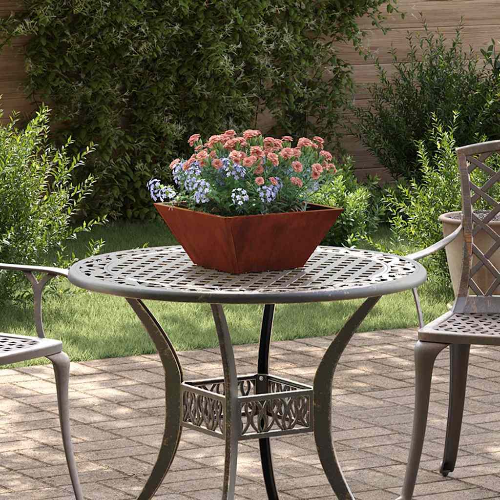 Vidaxl tuin bloempot roestig 35 x 35 x 15 cm cortenstaal