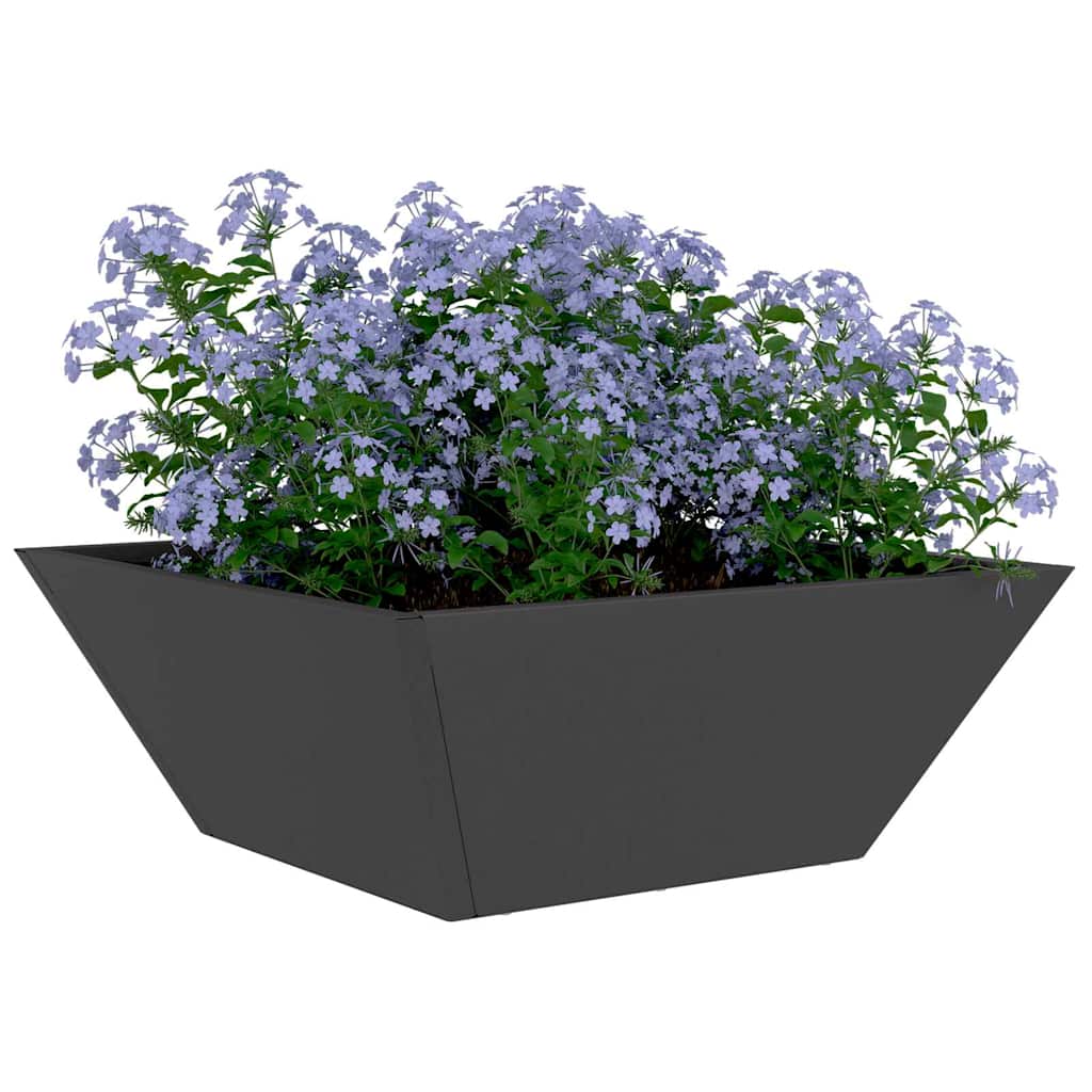Vidaxxl macetero de jardín 5 piezas negro 40 x 40 x 15 cm acero laminado en frío