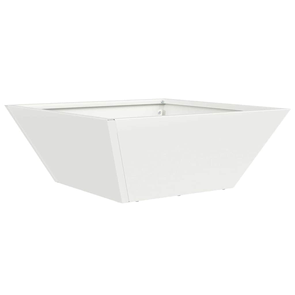 Vidaxl macetero de jardín blanco 40 x 40 x 15 cm acero laminado en frío