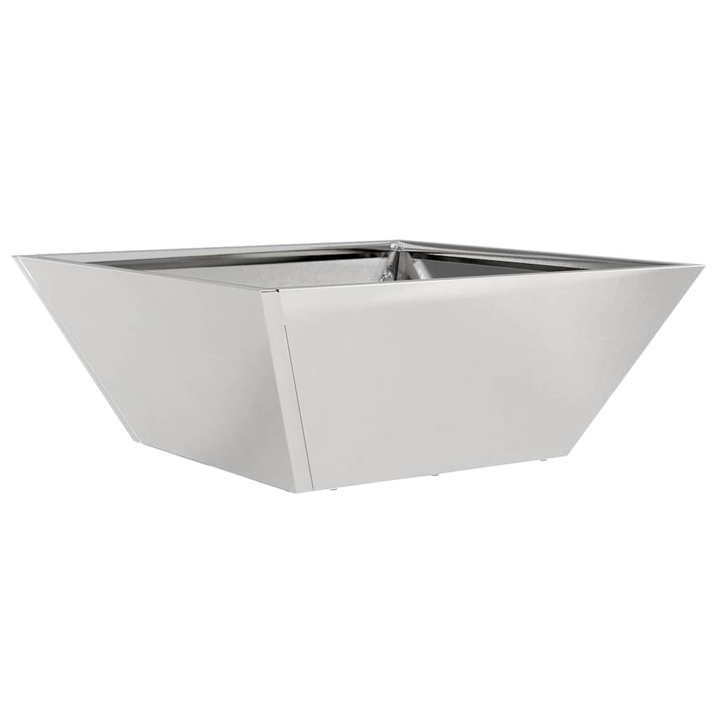 VidaXL macetero de jardín plateado 40 x 40 x 15 cm acero inoxidable