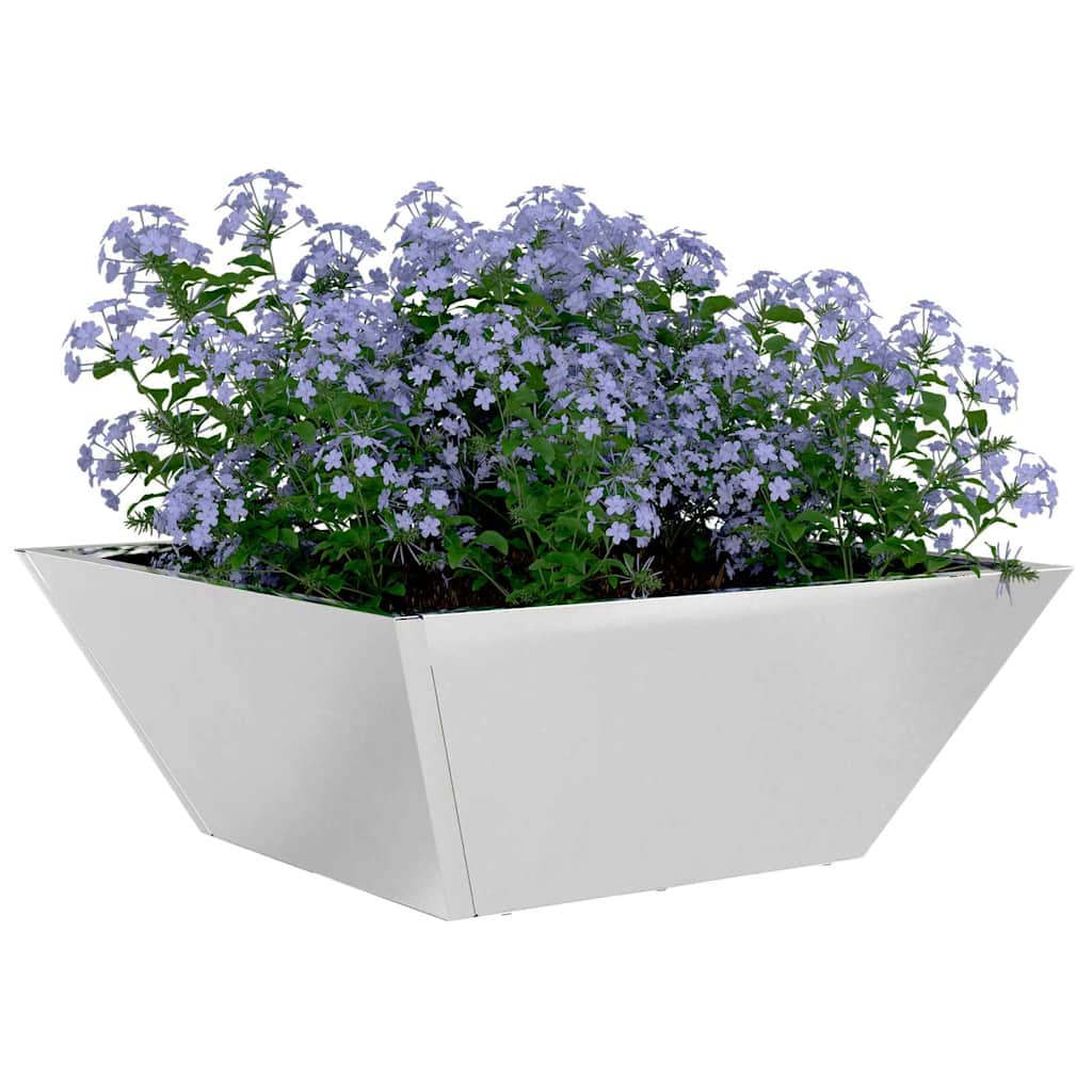 VidaXL macetero de jardín 5 piezas plateado 40 x 40 x 15 cm acero inoxidable