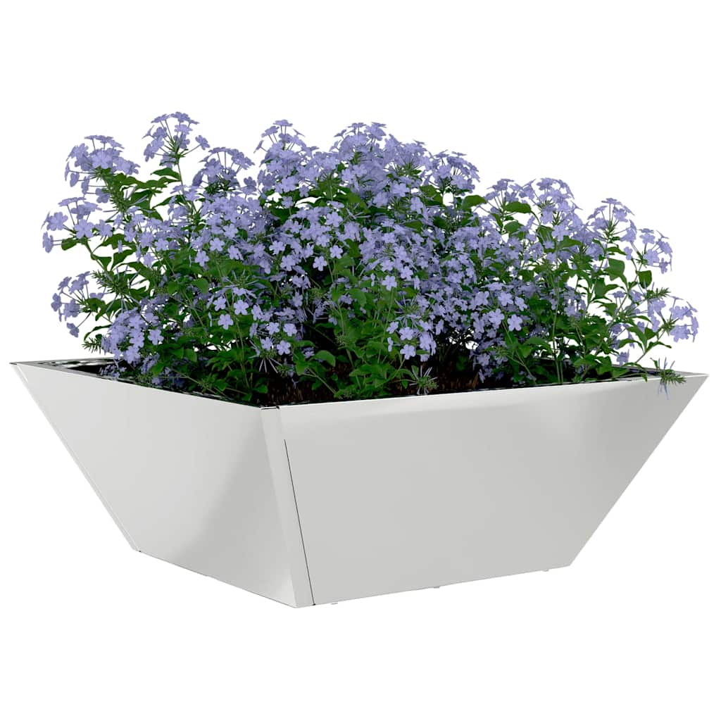 Vidaxl tuin bloempot zilver 40 x 40 x 15 cm gegalvaniseerd staal