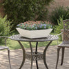 Vaso da fiori da giardino Vidaxl bianco 50 x 50 x 15 cm in acciaio laminato a freddo