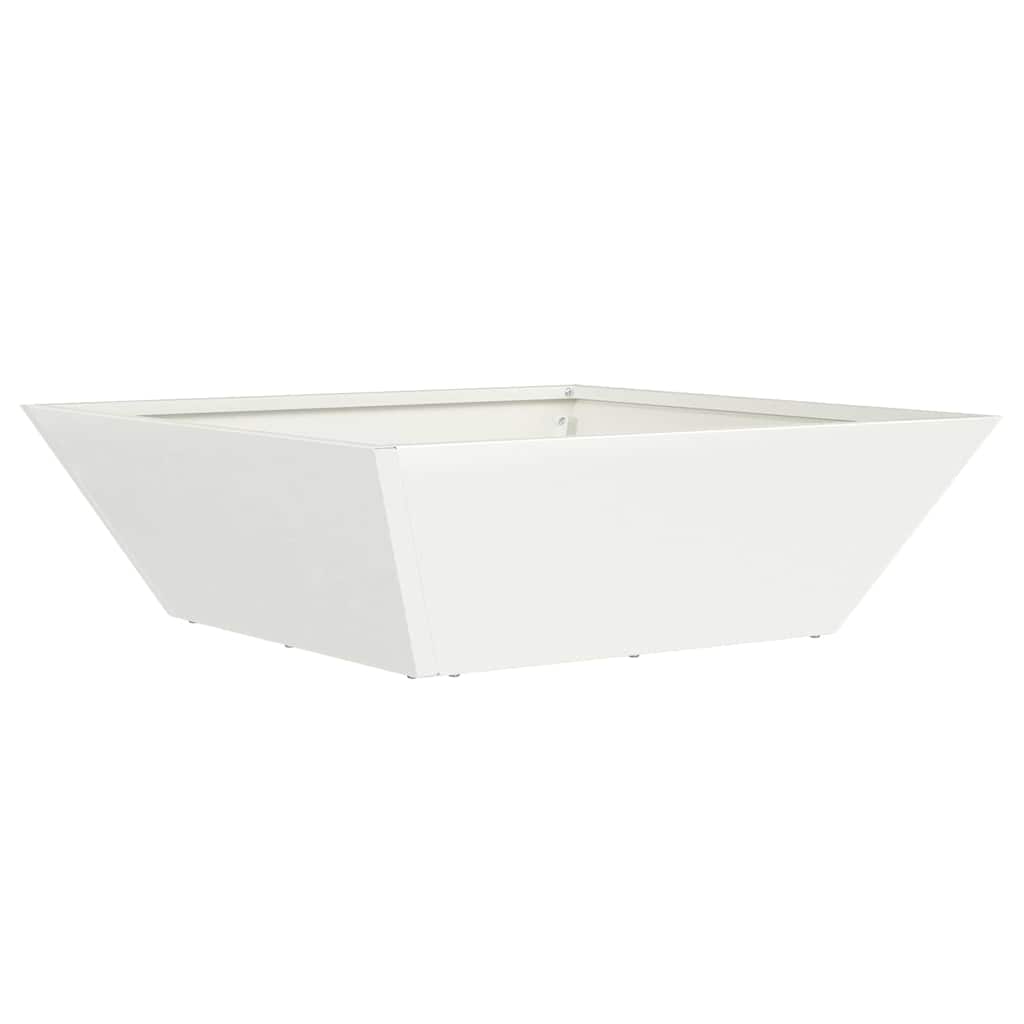 Vidaxl macetero de jardín blanco 50 x 50 x 15 cm acero laminado en frío