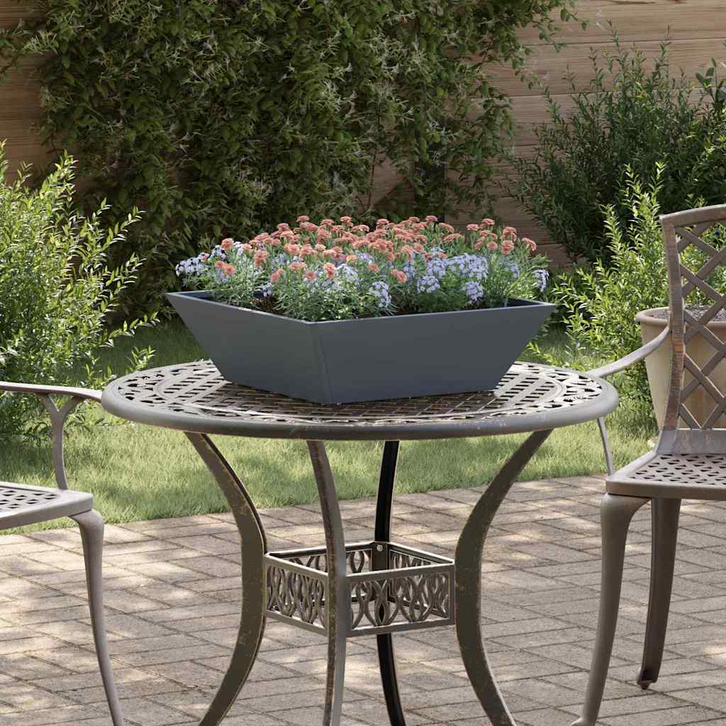 Vidaxl macetero de jardín antracita 50 x 50 x 15 cm acero laminado en frío