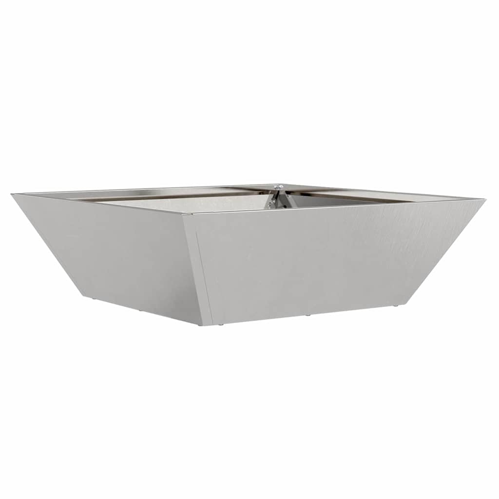 VidaXL macetero de jardín plateado 50 x 50 x 15 cm acero inoxidable