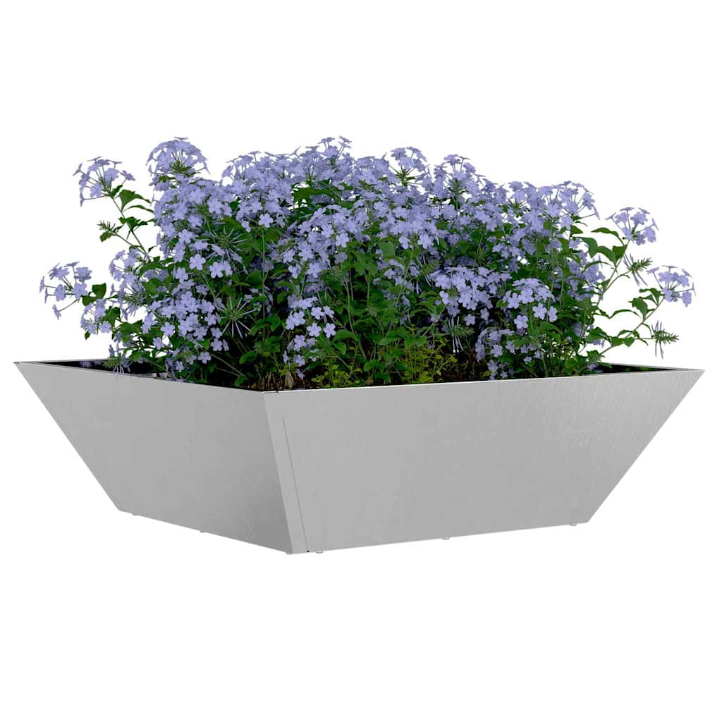 VidaXL macetero de jardín 5 piezas plateado 50 x 50 x 15 cm acero inoxidable