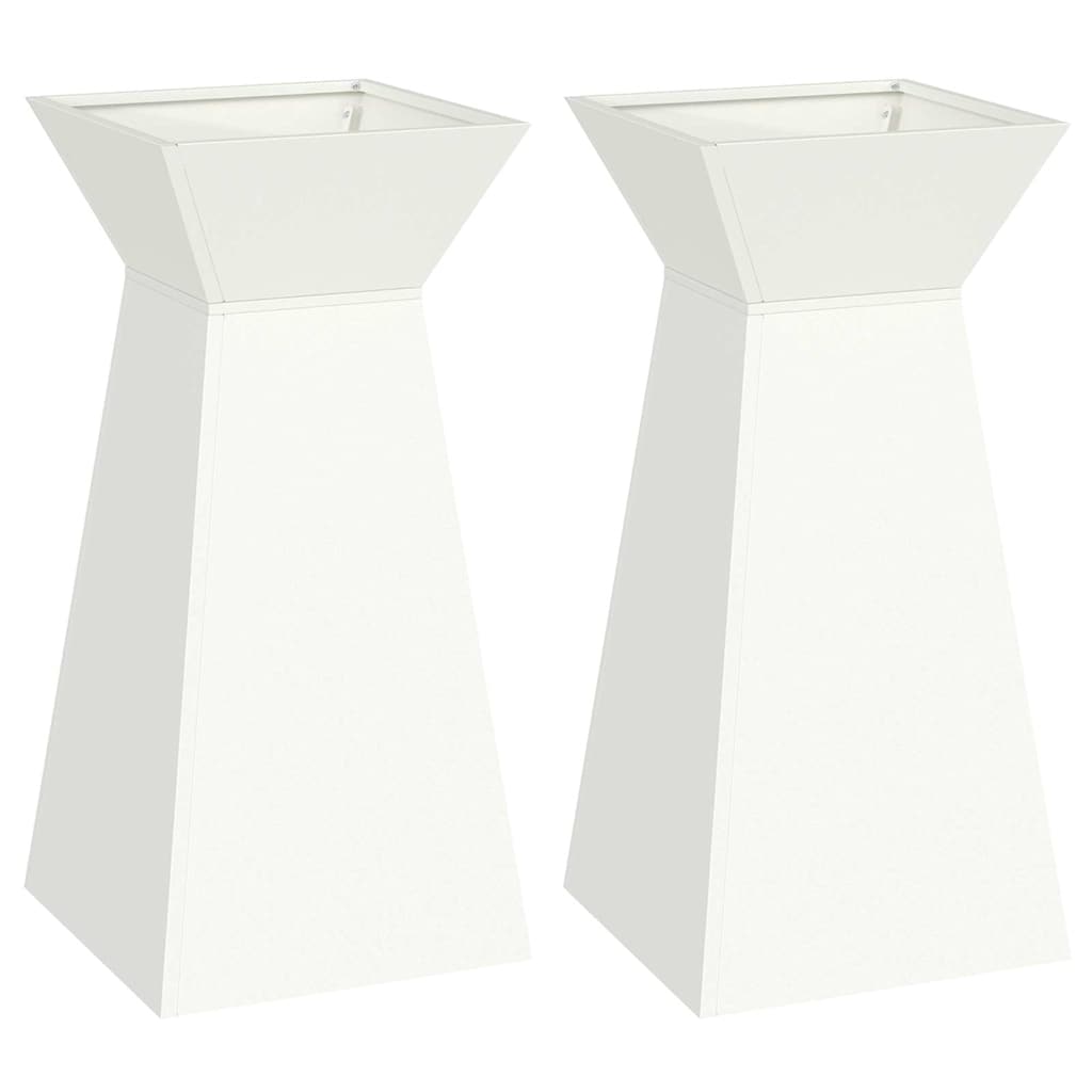 Fioriera a colonna VidaXL 2 pezzi bianca 35 x 35 x 73 cm